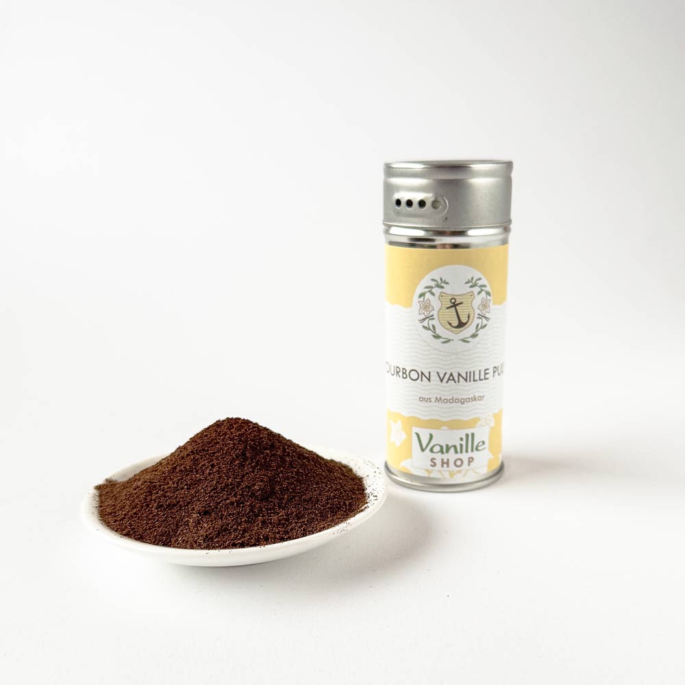 40g Bourbon Vanille Pulver in einer Streudose